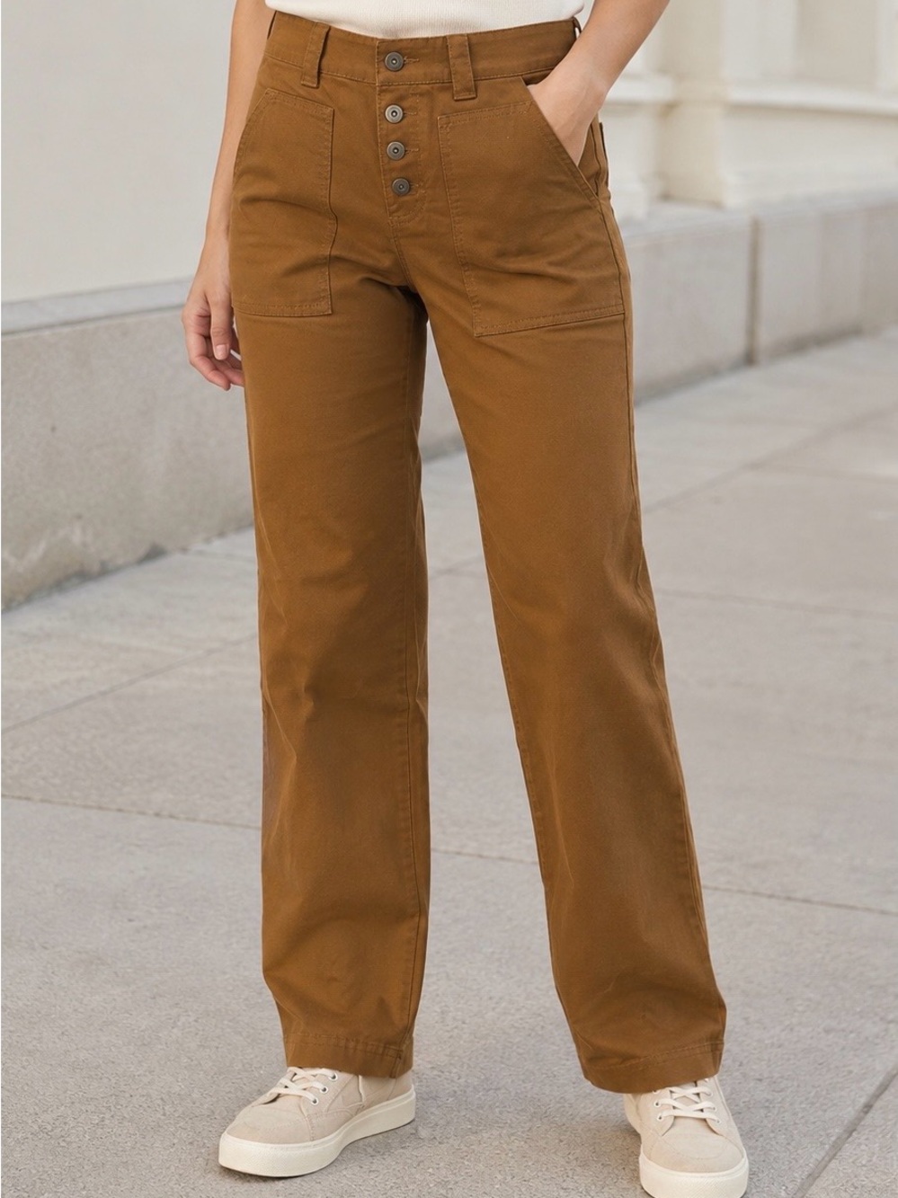 Columbia Holly Hideaway Camel Brown Straight Leg Pants Size 4
